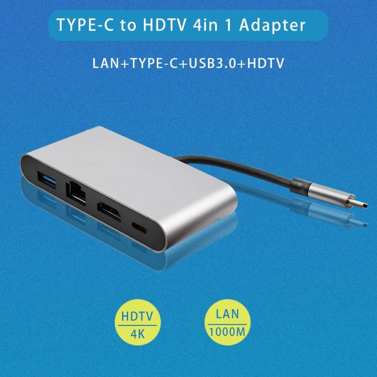Lisslune | WS-07 Type-C 3.1 to RJ45 + HDMI + USB3.0 + PD 4-in-1 Converter Multifunctional Docking Station
