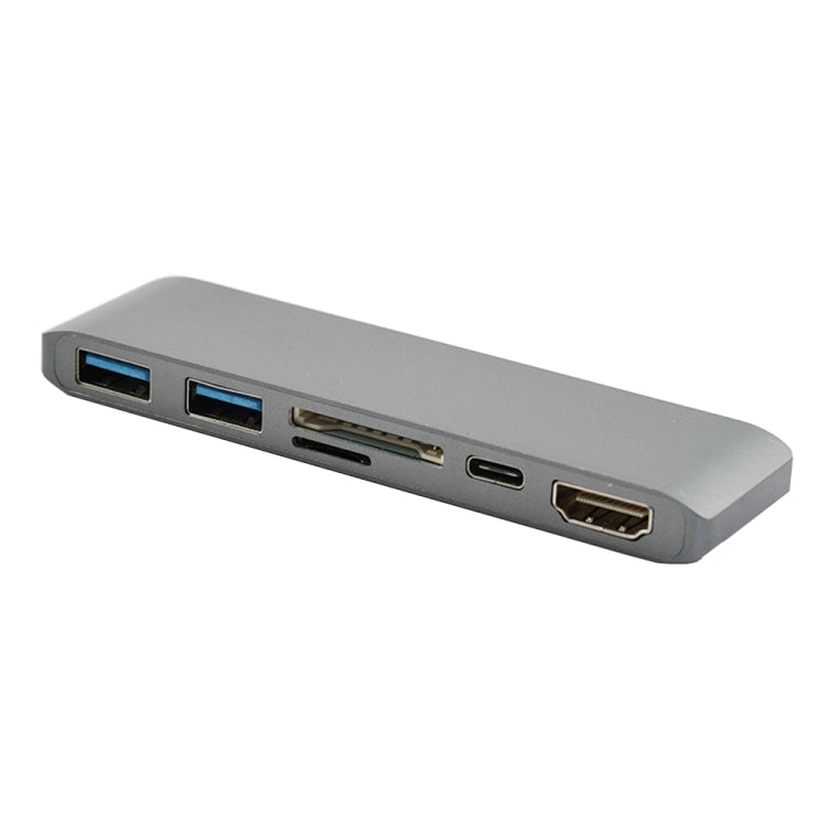 Lisslune | WS-15 6 in 1 Type-C to HDMI + USB 3.0 x 2 + SD + TF + PD HUB Converter