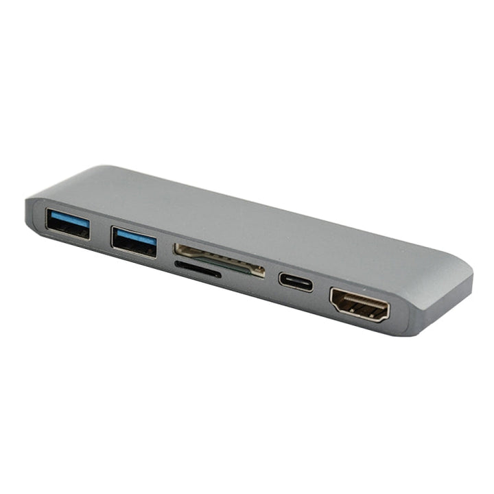 Lisslune | WS-15 6 in 1 Type-C to HDMI + USB 3.0 x 2 + SD + TF + PD HUB Converter