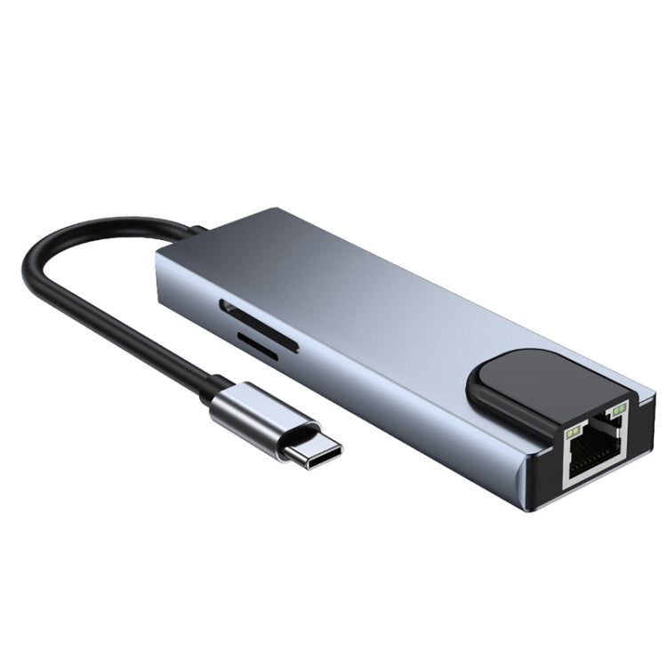 Lisslune | 6 in 1 Type-C to HDMI + RJ45 + SD / TF + PD + USB HUB Adapter