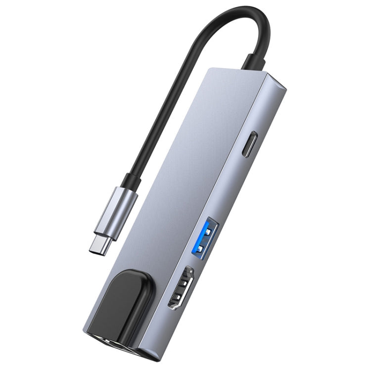 Lisslune | 6 in 1 Type-C to HDMI + RJ45 + SD / TF + PD + USB HUB Adapter