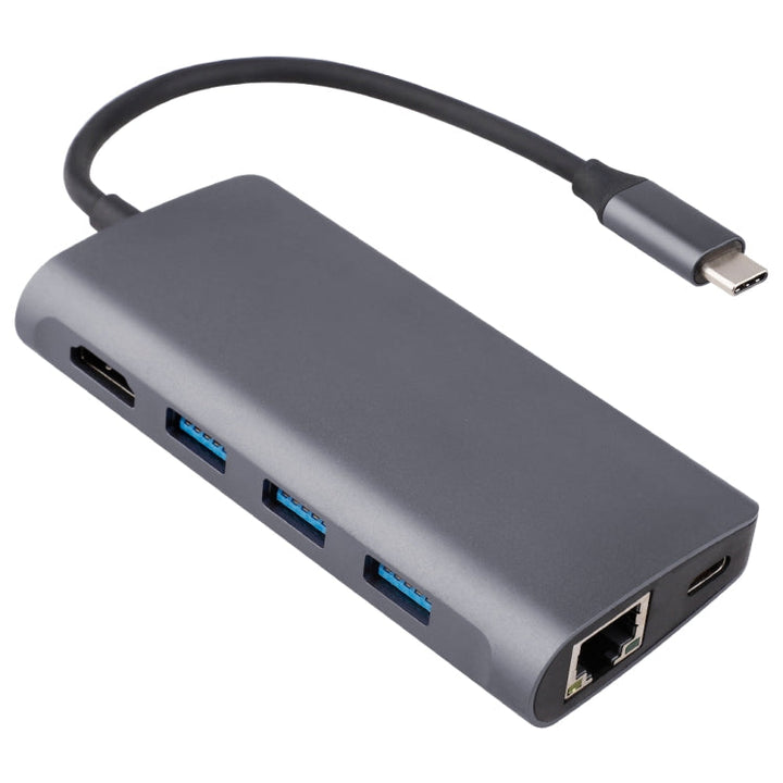 Lisslune | 8 in 1 Type-C to HDMI + USB 3.0 x 3 + RJ45 + PD + SD/TF Card Reader HUB Adapter