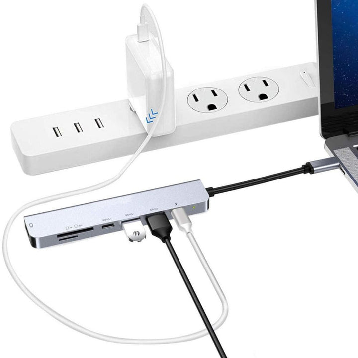 Lisslune | 7 in 1 Type-C to HDMI + SD/TF + 2 x Type-C + 2 x USB3.0 Multifunction Splitter Adapter