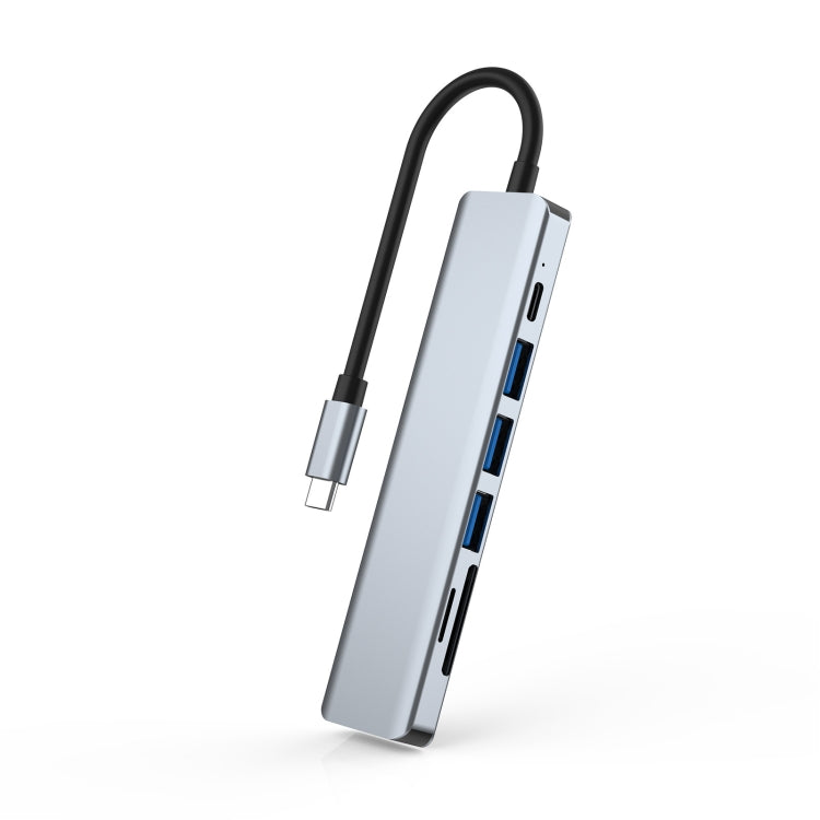 Lisslune | 7 In 1 HDMI+SD/TF+USB2.0x2+USB3.0+PD to Type-C HUB Docking Station