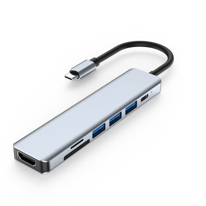 Lisslune | 7 In 1 HDMI+SD/TF+USB2.0x2+USB3.0+PD to Type-C HUB Docking Station