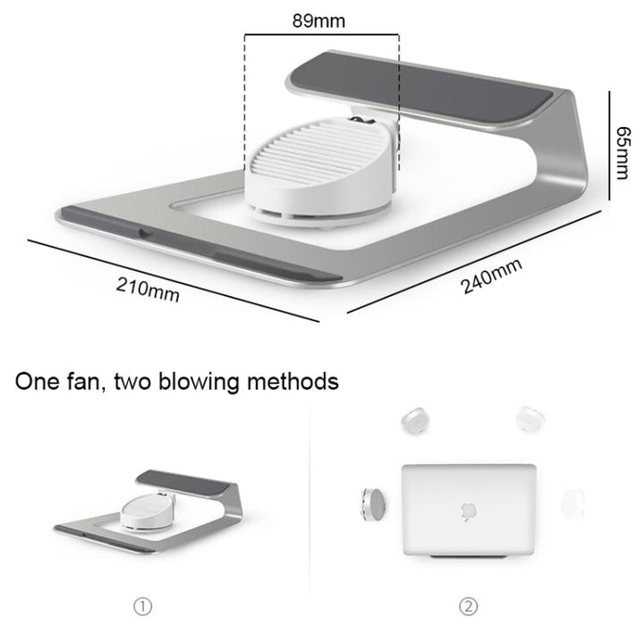 Lisslune | AP-1S Aluminum Alloy Laptop Stand with Cooler