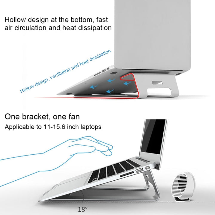 Lisslune | AP-1S Aluminum Alloy Laptop Stand with Cooler