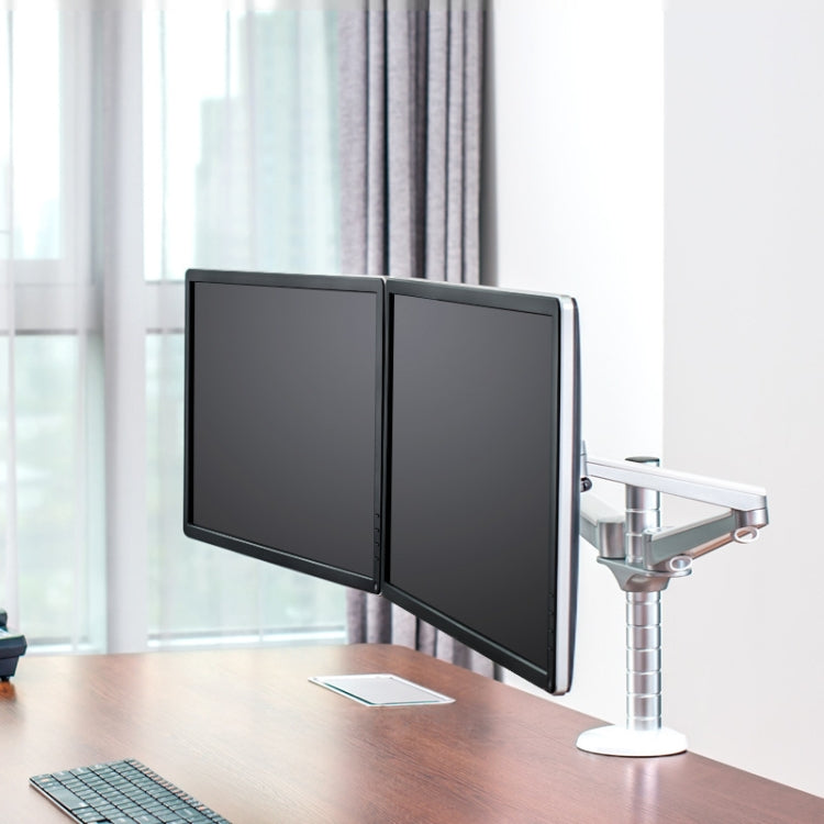 Lisslune | OA-4S Aluminium Double Arm Table Display Monitor Holder