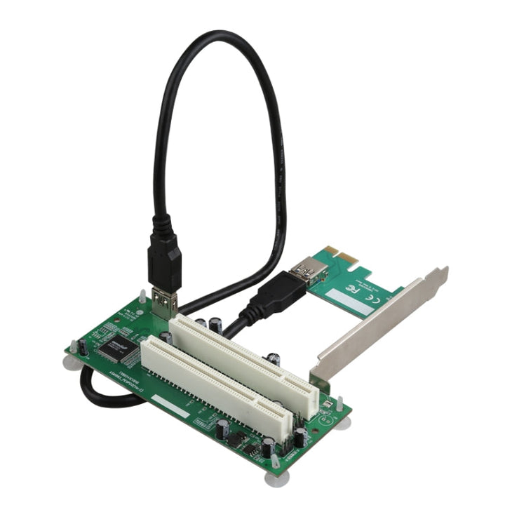 Lisslune | PCIe to Dual PCI Slot Adapter Card USB 3.0 Expansion Card