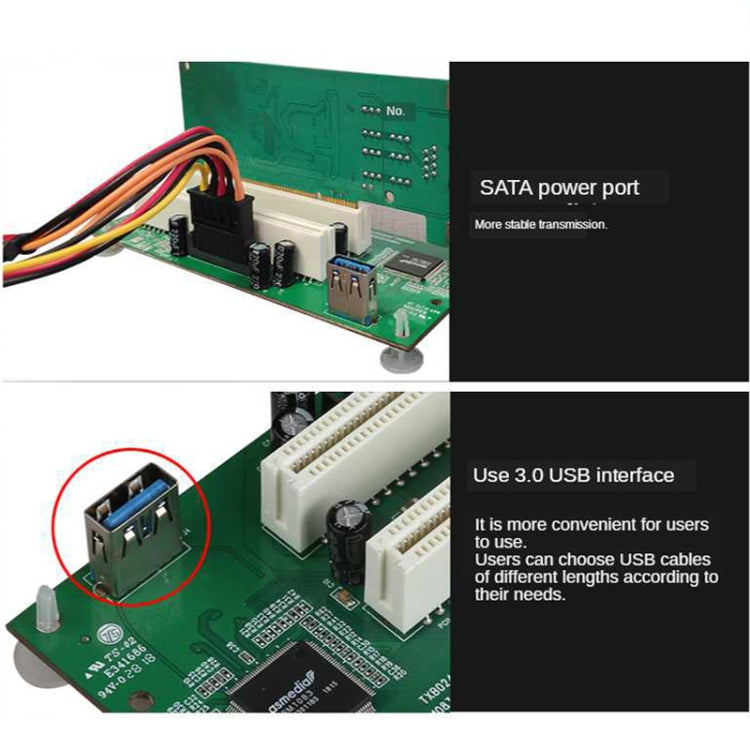 Lisslune | PCIe to Dual PCI Slot Adapter Card USB 3.0 Expansion Card