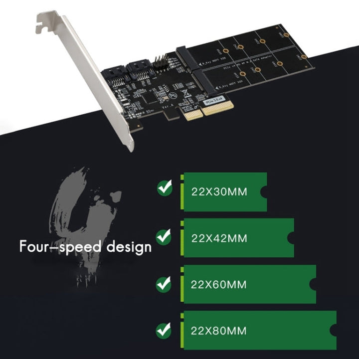 Lisslune | SATA3.0 PCIE3.0 to 2-port M.2 (B-KEY) adapter card