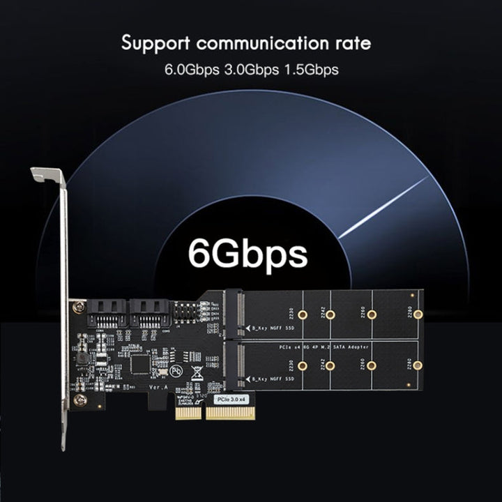 Lisslune | SATA3.0 PCIE3.0 to 2-port M.2 (B-KEY) adapter card