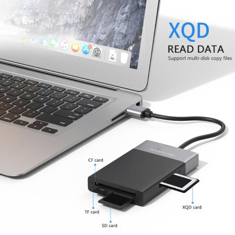 Lisslune | 6-in-1 USB 3.0 to USB3.0 x 2+CF card+TF card+SD card+XQD card HUB adapter