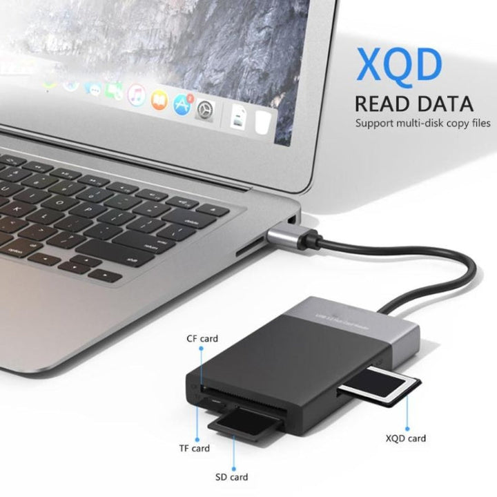 Lisslune | 6-in-1 USB 3.0 to USB3.0 x 2+CF card+TF card+SD card+XQD card HUB adapter