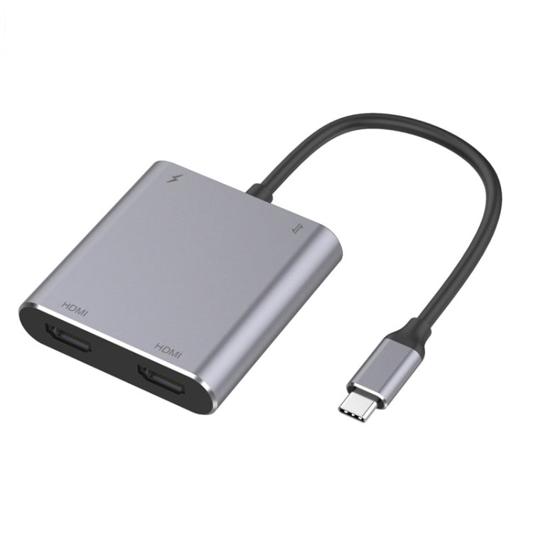 Lisslune | 4 in 1 Type-C to Dual HDMI + USB + Type-C HUB Adapter