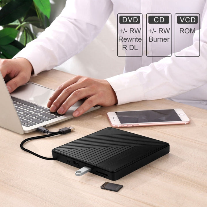 Lisslune | USB 3.0 & Type-C DVD Drive External Optical Drive
