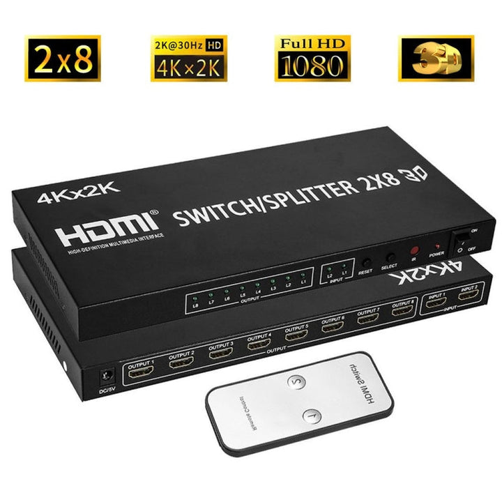 Lisslune | HDMI 2-in-8 Full HD 4K x 2K Video Switch