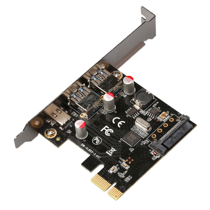 Lisslune | USB 3.1 Type-C PCIe to Type-C and Type A 3.0 Expansion Card USB PCI Express Riser Card