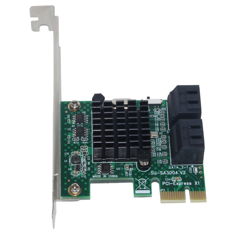 Lisslune | PCI Express 4 Port PCI-E X1/X4/X8/X16 Converter PCIe to SATA Expansion Adapter