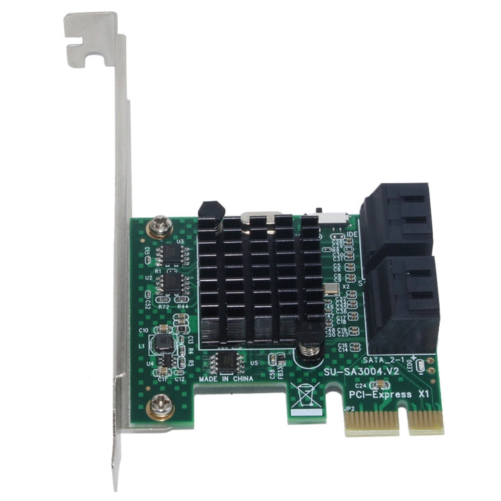 Lisslune | PCI Express 4 Port PCI-E X1/X4/X8/X16 Converter PCIe to SATA Expansion Adapter
