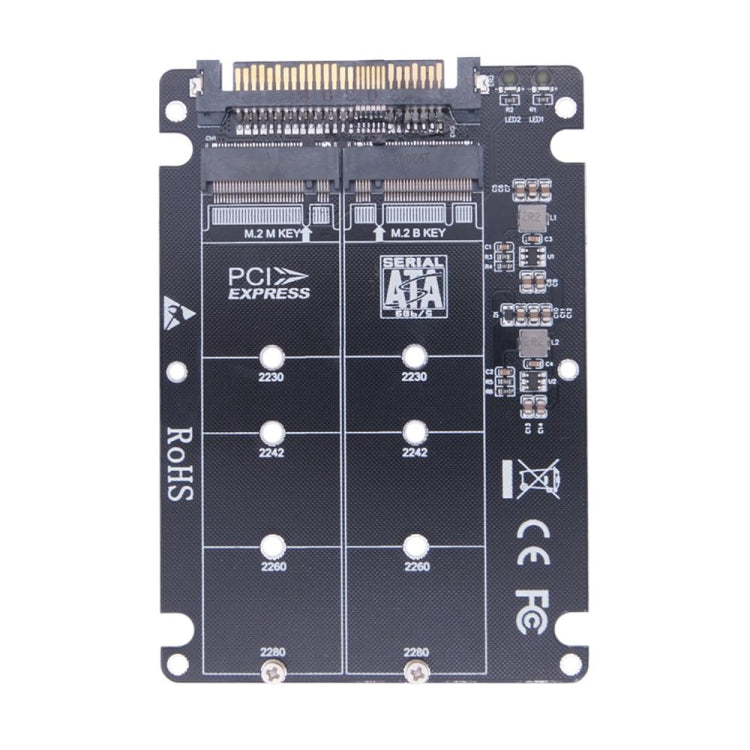 Lisslune | NGFF M.2 NVME to U.2 2 Ports Adapter Card Dual SSD to U.2 SFF-8639 Card Adapter