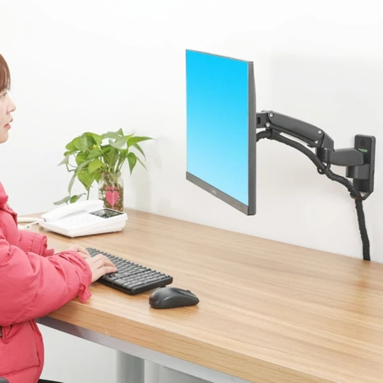 Lisslune | F150 Fully Movable Monitor Wall Mount TV Wall Mount with Adjustable Gas Spring Arm for 17-27 Inch LED LCD Monitor