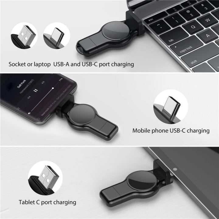 Lisslune | A05 2 in 1 Type C / USB-C to USB-A Magnetic Quick Wireless Charger for Apple Watch