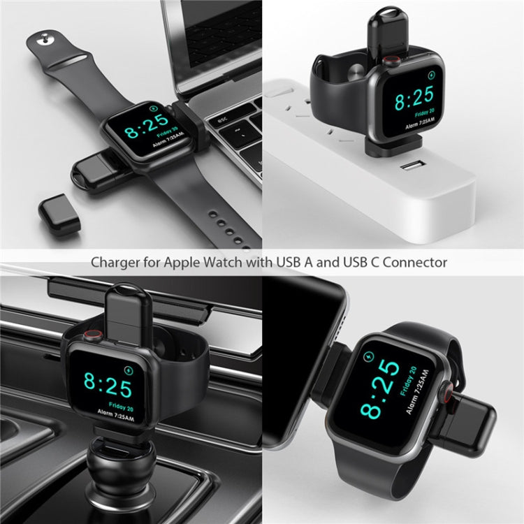Lisslune | A05 2 in 1 Type C / USB-C to USB-A Magnetic Quick Wireless Charger for Apple Watch