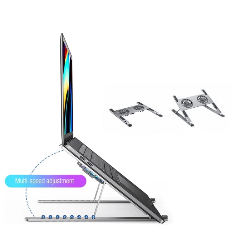Lisslune | BONERUY P11F Adjustable Laptop Stand Cooler Holder with Dual Fans