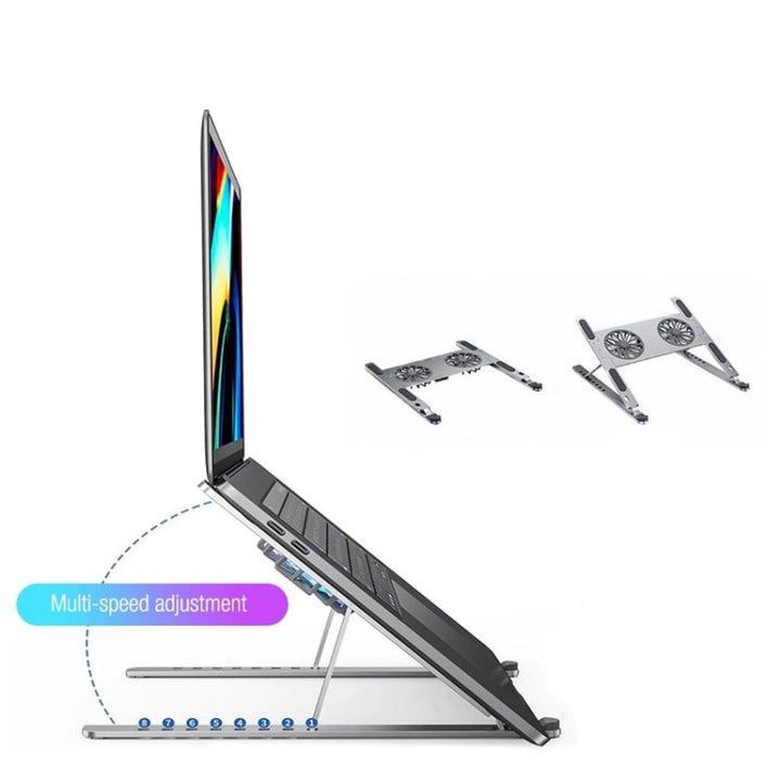 Lisslune | BONERUY P11F Adjustable Laptop Stand Cooler Holder with Dual Fans