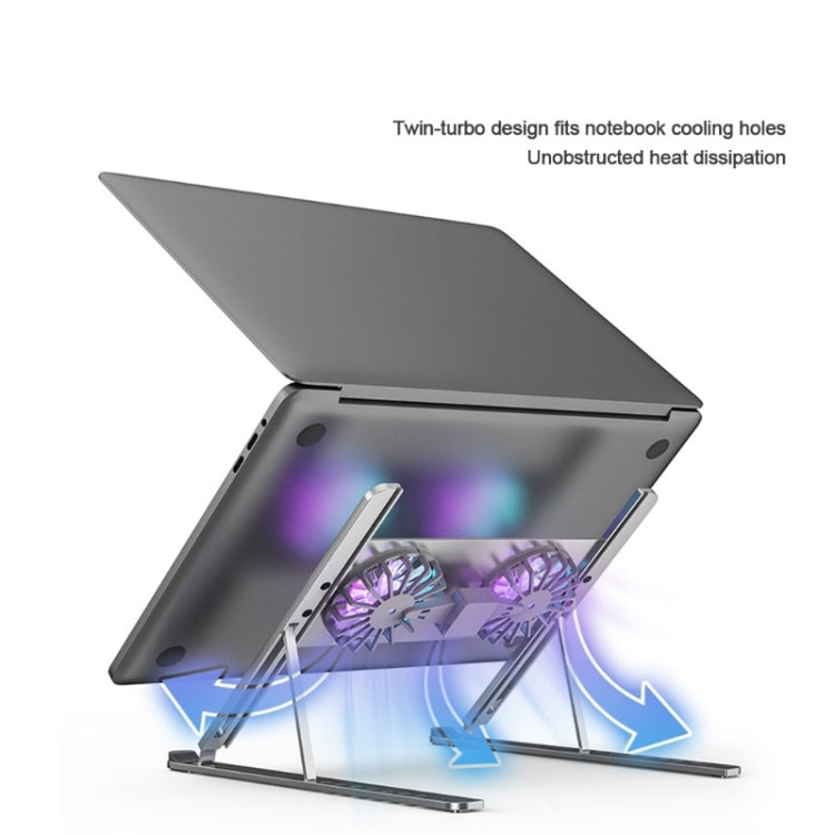 Lisslune | BONERUY P11F Adjustable Laptop Stand Cooler Holder with Dual Fans