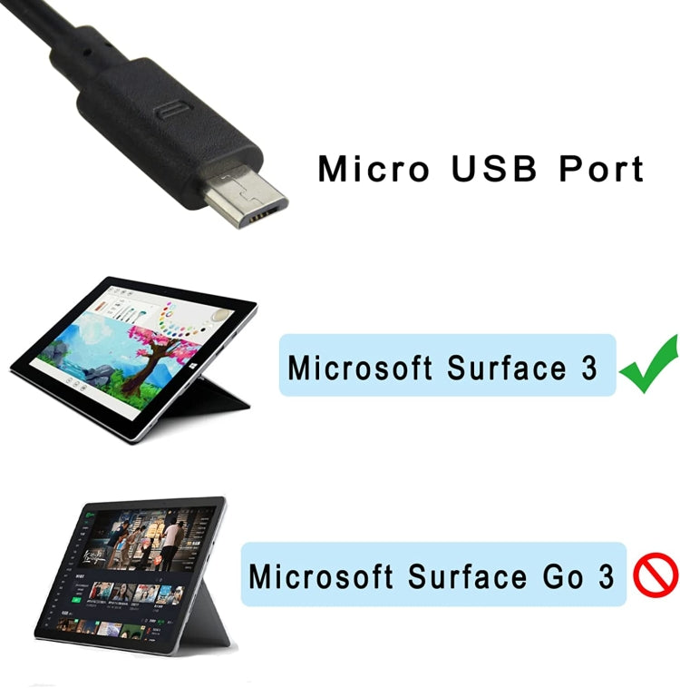 Lisslune | For Microsoft Surface3 1624 1645 Power Adapter 5.2v 2.5a 13W Android Port Charger, AU Plug