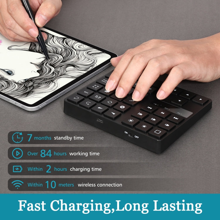 Lisslune | MC-533 Bluetooth 5.0 Painting Keyboard 35 Keys Numeric Keypad Wireless Digital Keyboard