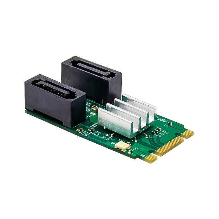 Lisslune | ST551 6Gbps PCIe B+M key to 2 Port SATA 3.0 card M.2 to dual SATA adapter