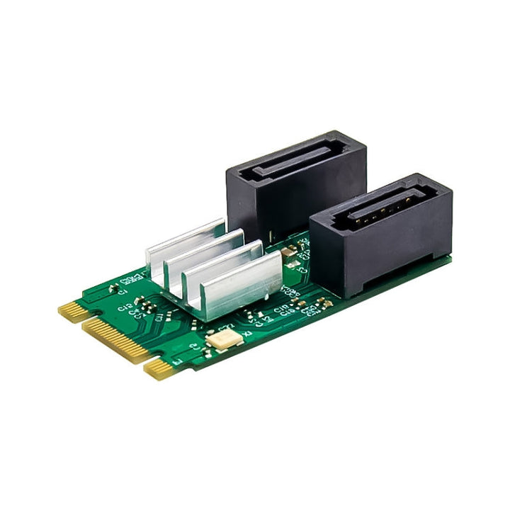 Lisslune | ST551 6Gbps PCIe B+M key to 2 Port SATA 3.0 card M.2 to dual SATA adapter