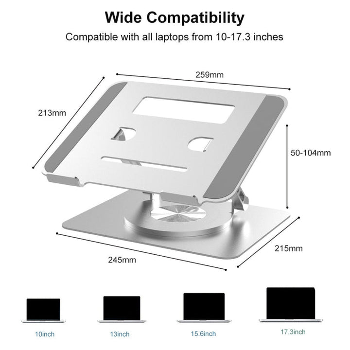 Lisslune | D088 Carrying stand made of aluminum 360 degrees rotatable height adjustable flexible for notebooks laptops