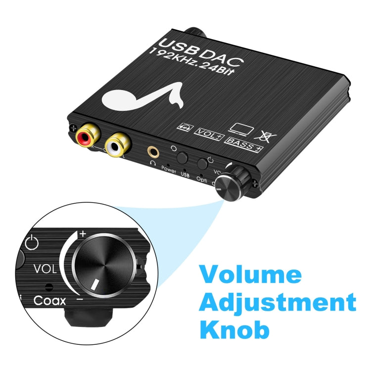 Lisslune | AY107 Digital-to-Analog Converter Optical Fiber Analog Audio Decoder USB Sound Card Digital Audio Converter