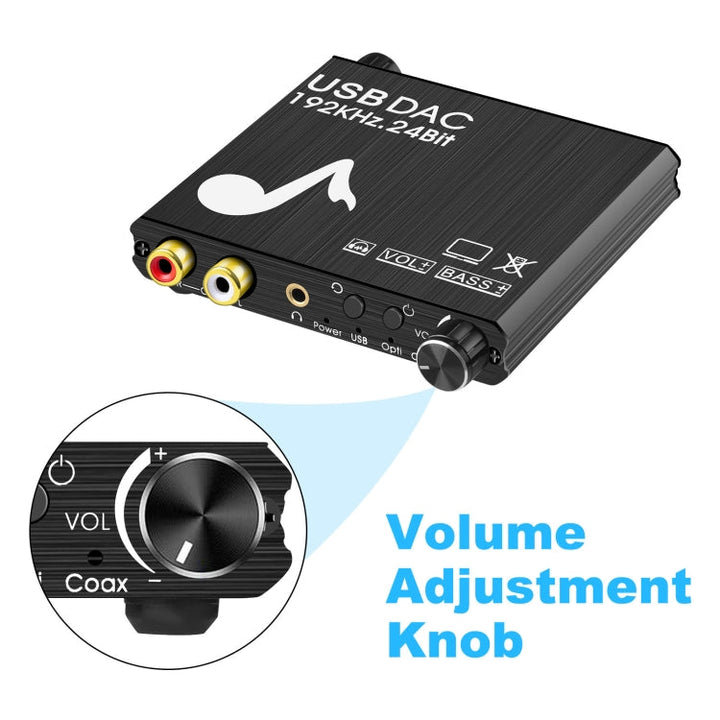 Lisslune | AY107 Digital-to-Analog Converter Optical Fiber Analog Audio Decoder USB Sound Card Digital Audio Converter