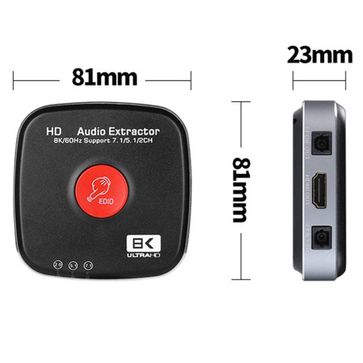 Lisslune | AYSA-11V21 8K/60Hz YbCr420 HDR10 Output 7.1 HDMI8K Audio Separator 2.1 Audio Separator