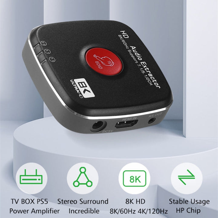 Lisslune | AYSA-11V21 8K/60Hz YbCr420 HDR10 Output 7.1 HDMI8K Audio Separator 2.1 Audio Separator