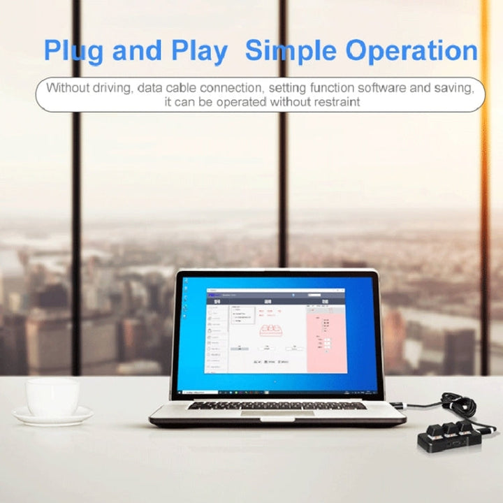 Lisslune | MK321BT Bluetooth 5.1 3 Keys Adjustable Keys Game Office PS Clip Macro Programming Keyboard (Black)