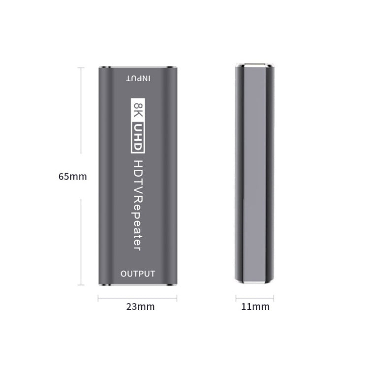 Lisslune | JUNSUNMAY 8K 30m HDMI Adapter Signal Booster HDMI Repeater Extender (Gray)