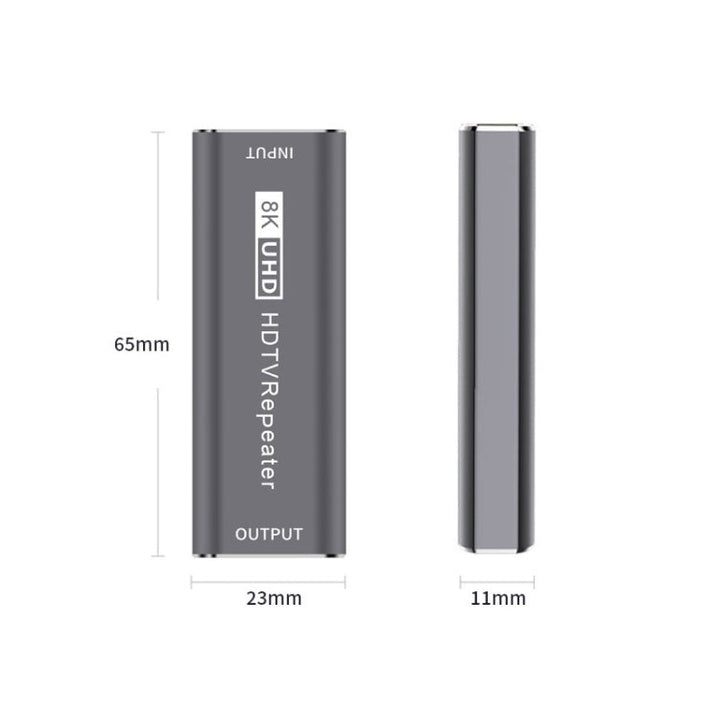 Lisslune | JUNSUNMAY 8K 30m HDMI Adapter Signal Booster HDMI Repeater Extender (Gray)
