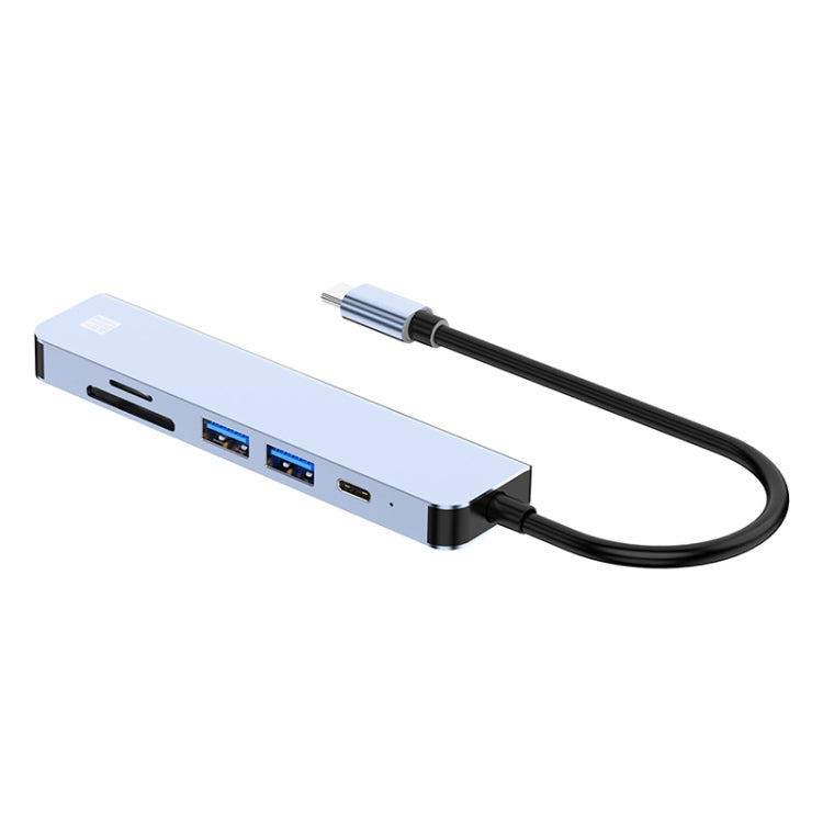 Lisslune | JUNSUNMAY 6 in 1 Type-C to 4K HDMI Docking Station Adapter USB-C PD Fast Charge Hub SD/TF Card Reader