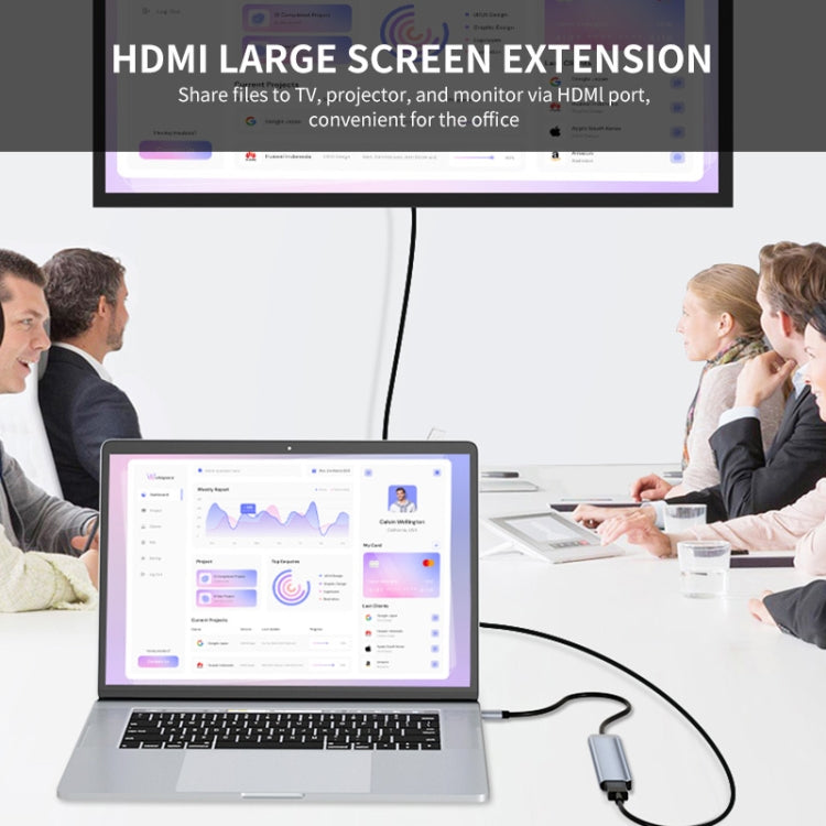 Lisslune | JUNSUNMAY 6 in 1 Type-C to 4K HDMI Docking Station Adapter USB-C PD Fast Charge Hub SD/TF Card Reader