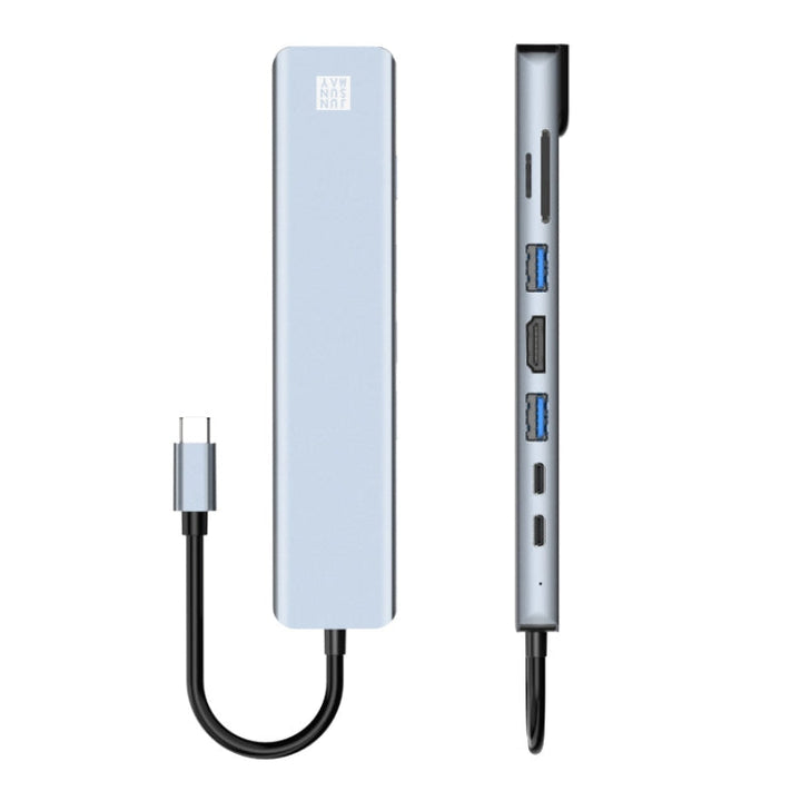 Lisslune | JUNSUNMAY 8 in 1 Type-C to 4K HDMI / Ethernet Docking Station Adapter PD Fast Charging Hub SD/TF Card Reader