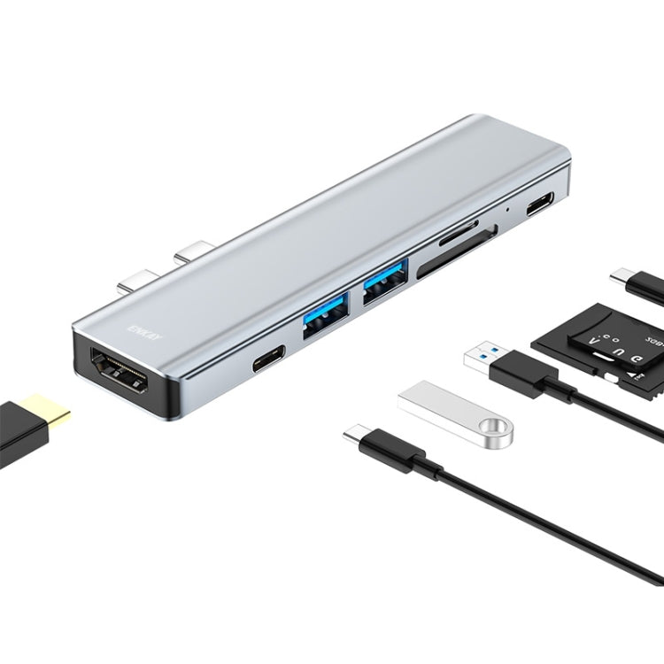 Lisslune | ENKAY Hat-Prince 7 in 2 Type-C to 4K HDMI Docking Station Adapter Hub SD/TF Card Reader