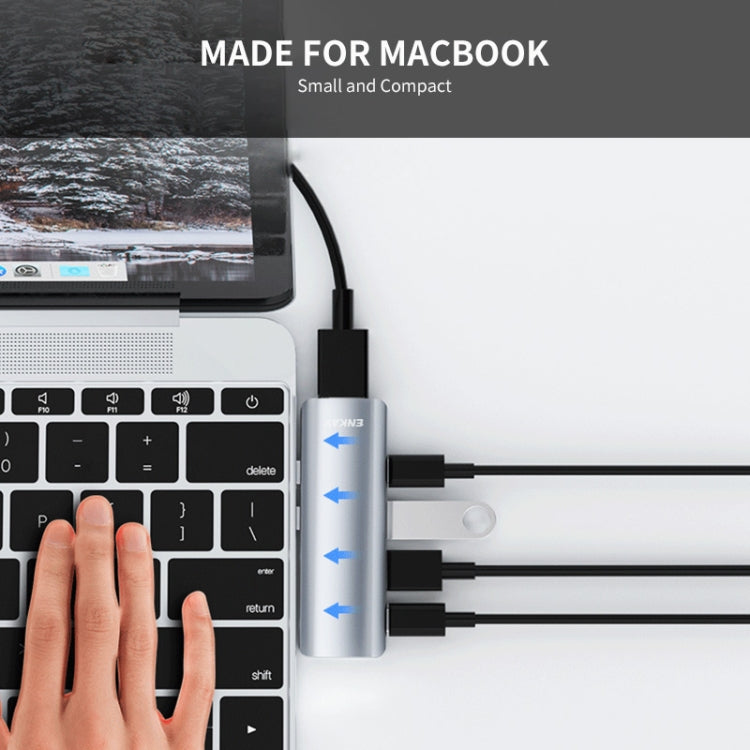 Lisslune | ENKAY Hat-Prince 5 in 2 Hub Type-C to 4K HDMI / USB 3.0 Docking Station Adapter