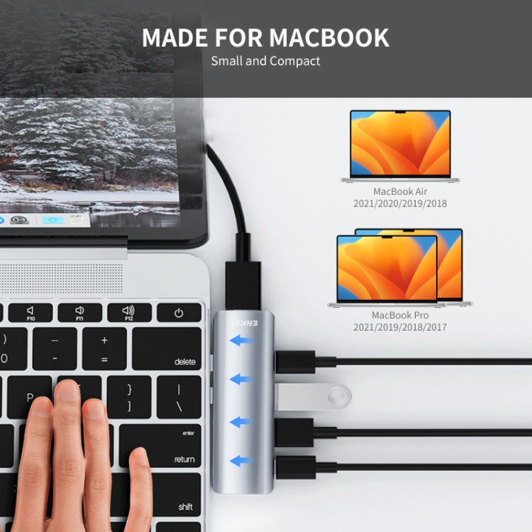 Lisslune | ENKAY Hat-Prince 5 in 2 Hub Type-C to 4K HDMI / USB 3.0 Docking Station Adapter