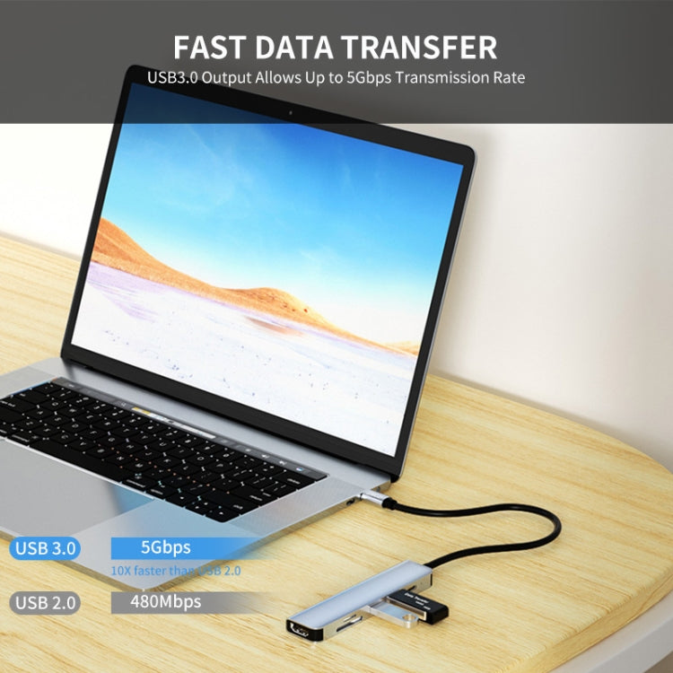 Lisslune | ENKAY Hat-Prince 6 in 1 Type-C Hub 4K HDMI Docking Station Adapter USB-C PD Fast Charging SD/TF Card Reader
